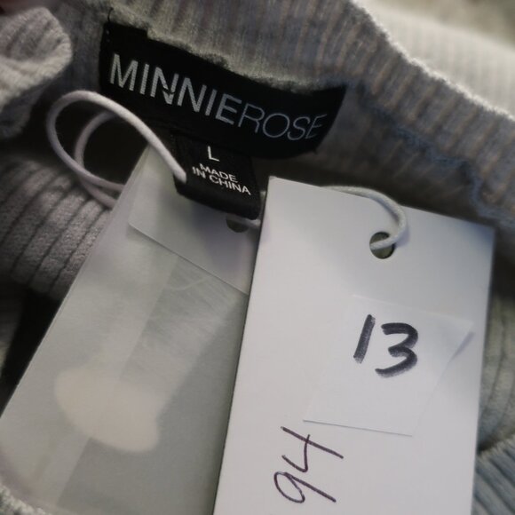 NWT Womens Minnie Rose Gray Ribbed Sweater Sz L - Picture 7 of 7